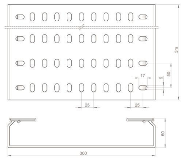 Unex Kabelrinne gelocht lichtgrau  66300 