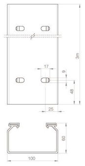 Unex Kabelrinne ungelocht          66101 