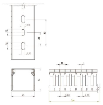Unex Verdrahtungskanal RAL7035  40.40.88 