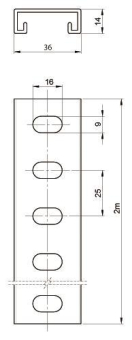 Unex Schiene lichtgrau RAL7035      6035 