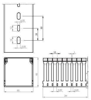 Unex Verdrahtungskanal RAL7035  60.60.88 