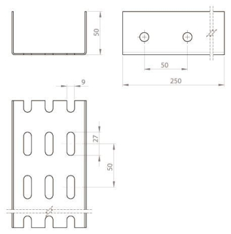 Unex U-Profil gelocht 0,25m V2A    66808 