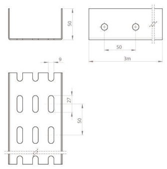 Unex U-Profil gelocht 3m V2A       66898 