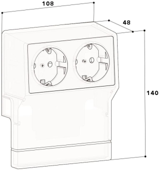 GGK Geräteträger Schuko 2fach mit  11960 