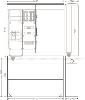 Hensel Ladeverteiler f.4 Mi EV 22kW 4110 