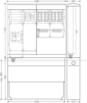 Hensel Ladeverteiler f.8 Mi EV 22kW 8011 