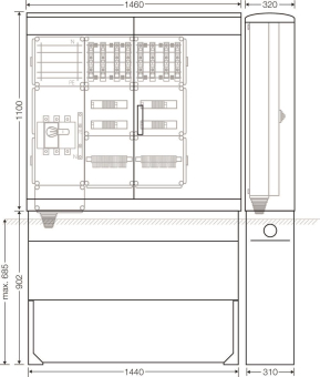 Hensel Ladeverteiler f.8 Mi EV 22kW 8110 