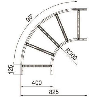 OBO LB 90 640 R3 FS Bogen 90° 