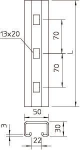 OBO MS5030RP0380FT Profilschiene gelocht 