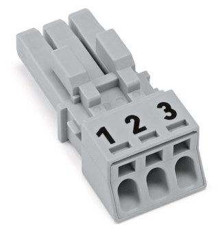 WAGO 890-243 Buchse,3-polig,Kod. B,grau 