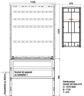 GSAB Normkabelv.schrank      2S1300K-470 