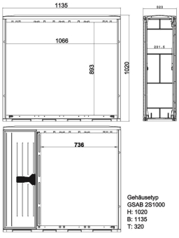 GSAB Kabelverteilerschrank  2S1000DS1DS2 