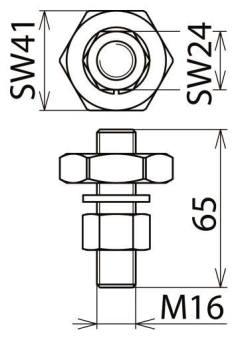 DEHN Anschluss-Stück Cu-  AS SCHR M16 65 