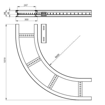 Flachbogen 90  halogenfrei grau 85x300 R 