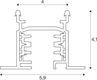 SLV EUTRAC 3Ph.Einbauschiene 3m  1001532 