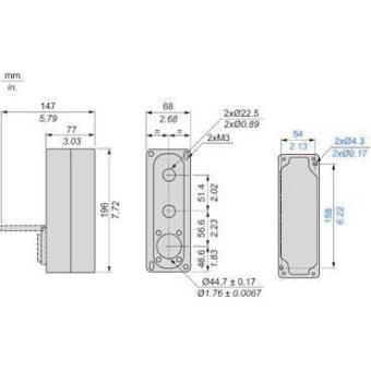 Schneider Gehäuse 1Drucktast. XALFK2001E 