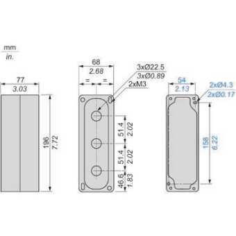 Schneider Leergehäuse 3Bohrungen XALFK03 