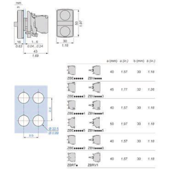 Schneider Dreifachdrucktast. XB4BA731327 