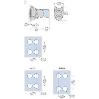 Schneider Drucktaster komplett   XB4FA21 
