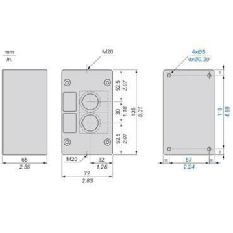 Schneider Leergehäuse 2Bohrungen  XALG02 