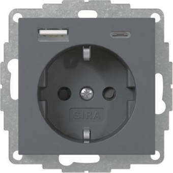 GIRA 245928 SCHUKO-Steckdose Shutter 