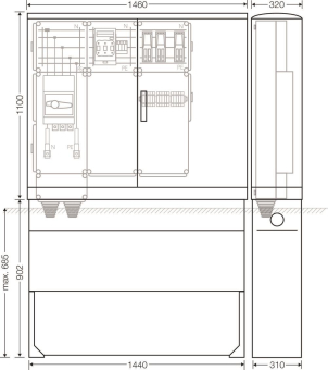 Hensel Ladeverteiler     Mi EV 44kW 3011 