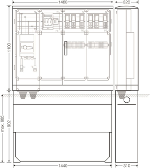 Hensel Ladeverteiler     Mi EV 44kW 6011 