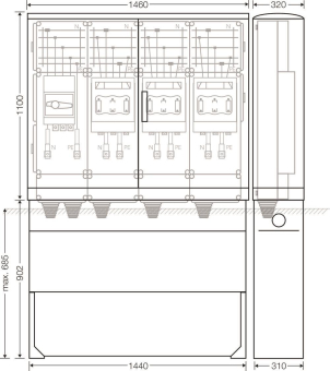 Hensel Ladeverteiler f. Mi EV 200kW 3010 