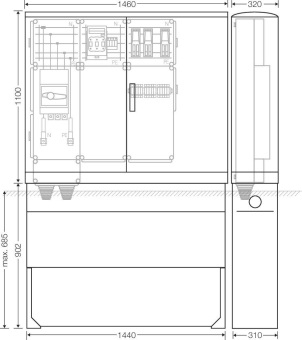 Hensel Ladeverteiler     Mi EV 44kW 3011 
