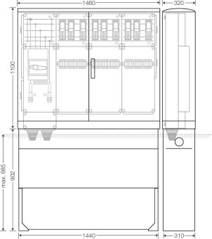 Hensel Ladeverteiler     Mi EV 43kW 9010 