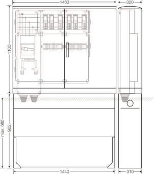 Hensel Ladeverteiler     Mi EV 44kW 6010 