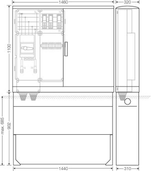 Hensel Ladeverteiler     Mi EV 44kW 3010 