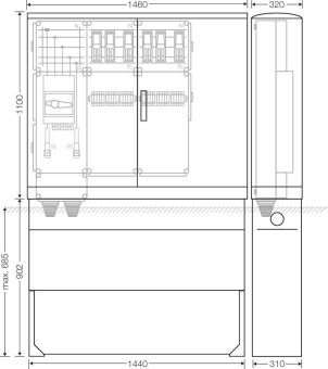 Hensel Ladeverteiler     Mi EV 44kW 6010 