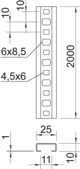 OBO CL2510P2000FS Profilschiene gelocht 