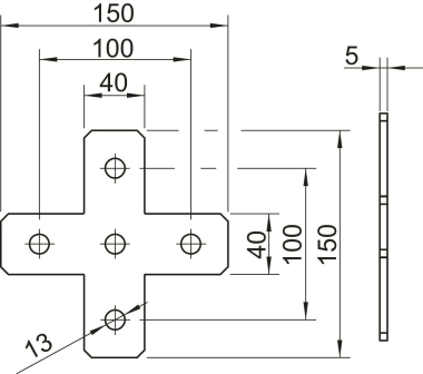 OBO GMS 5 VP X FT Verbindungsplatte 