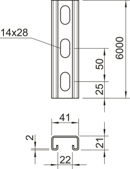 OBO MS4121P6000FT Profilschiene 