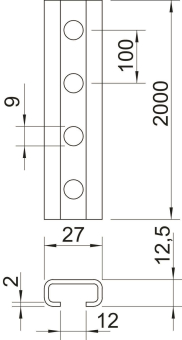 OBO CL2712P2000FS Profilschiene gelocht 