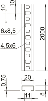 OBO CL2008P2000FS Profilschiene gelocht 