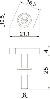 OBO CL20HB M8x25 ZL Hammerkopfschraube f 