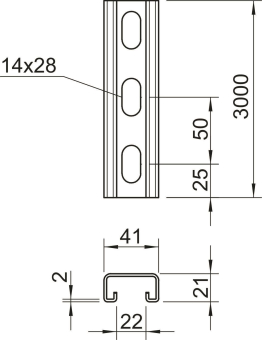 OBO MS4121P3000A2 Profilschiene gelocht 