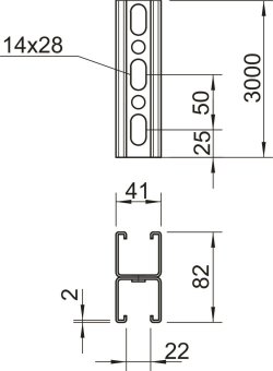 OBO MS4182P3000FT Profilschiene gelocht 
