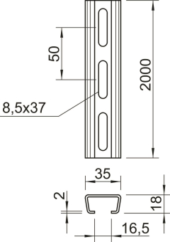 OBO AMS3518P2000A2 Profilschiene 