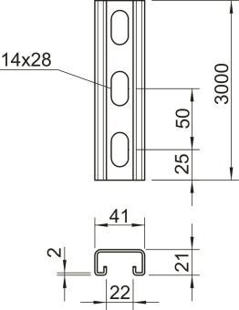 OBO MS4121P3000A4 Profilschiene gelocht 