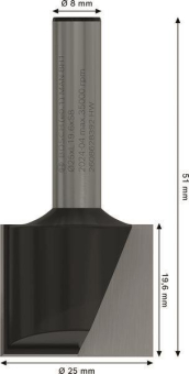 Bosch Nutfräser 8mm D1 25mm   2608628392 