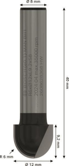 Bosch Hohlkehlfräser 8mm R1   2608628368 