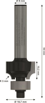 Bosch Abrundfräser 8mm R1 3mm 2608628344 