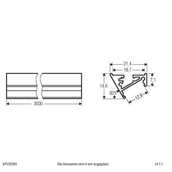 EVN 30° Schräg-Profil Aluminium APV30300 