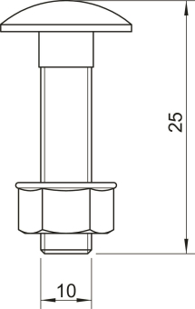 OBO FRSB M10x25 A2 Flachrundschraube 