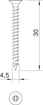 OBO 4759 4.5x30 Sprint-Schraube Senkkopf 
