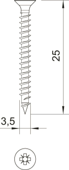 OBO 4759 3.5x25 Sprint-Schraube Senkkopf 